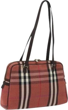 Burberry Pre-owned Shoulder Bags, female, Red, Size: ONE SIZE Pre-owned Vintage Canvas Shoulder Bag