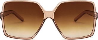 Generic Square Large Frame Men Sunglasses Outdoor Vacation Women Sports Sun Glasses(Orange)