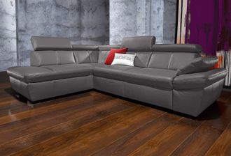 Exxpo Sofa Fashion Ecksofa »Salerno, klassisch modernes Funktionssofa, hoher Sitzkomfort, L-Form« inkl. Kopf- und Armteilverstellung, wahlweise mit Bettfunktion