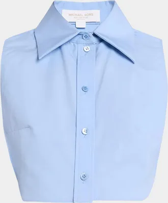 Michael Kors Point-Collar Cotton Poplin Dickey