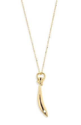Bottega Veneta Sardine Long Pendant Necklace in 8120 Yellow Gold at Nordstrom