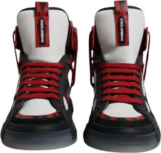 Dolce & Gabbana Multicolor Leather High Top Sneakers Mens Shoes