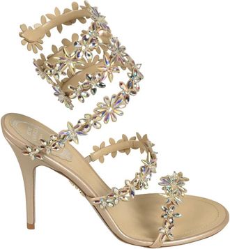 Rene Caovilla Sandalen Beige - Dames - Sandalen met hakken - Beige - 37 1/2 EU - Schoenen