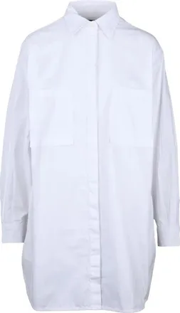 Diesel White Cotton Elastane Womens Maxi Shirt Dress