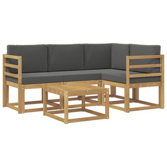 vidaXL Conjunto De Sof&aacute;s De Exterior 5 Pcs Blanco Y Antracita Vidaxl