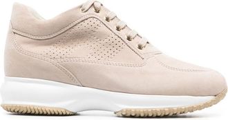 Hogan Beige Interactive Lace Up Sneakers