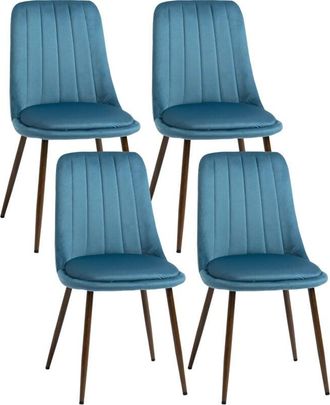 HOMCOM Homcom - Sedie Moderne Set 4 Pz in Poliestere e Acciaio per Cucina e Soggiorno