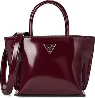 Guess Arnela Mini Tote Handbags Burgundy, Polyurethane