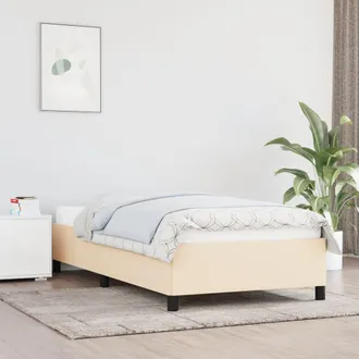 vidaXL Estructura De Cama Sin Colch&oacute;n Tela Crema 90x190 Cm Vidaxl