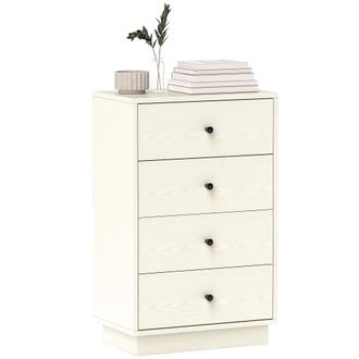 OEM C&oacute;moda Para Dormitorio Moderna De 4 Cajones Cajonera Estrecha Para Sal&oacute;n Pasillo 47x29x75 Cm Blanco