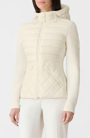 Mackage Agatha Mixed Media Down Jacket in Cream at Nordstrom, Size Medium