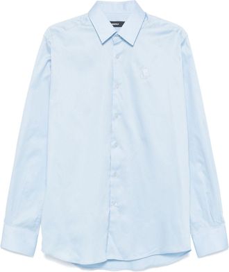 Karl Lagerfeld logo-embroidered shirt - men - Elastane/Cotton - 43 - Blue