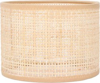 OEM Pantalla De L&aacute;mpara Vintage De Rat&aacute;n De 16x12 Cm - Tejida A Mano - Casquillo E27/e14 - Para L&aacute;mparas De Mesa Y Ara&ntilde;as