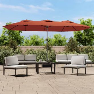 vidaXL Sombrilla De Jard&iacute;n Doble Vidaxl Terracota 449x245 Cm