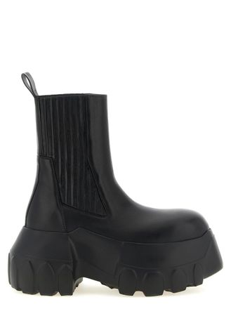 Rick Owens Black Solid Tractor Boots