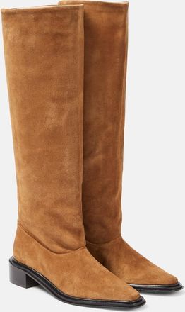 Souliers Martinez Bertran suede knee-high boots