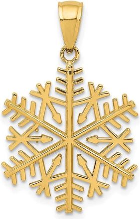 Diamond2Deal 14k Gold Polished Snowflake Pendant