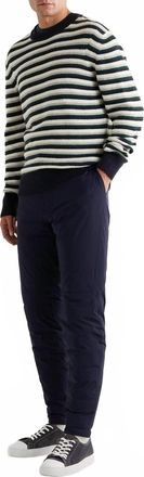 Orlebar Brown Lorca Striped Alpaca Sweater In Navy Bristlecone Pine Strata