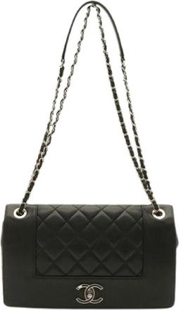 Chanel Pre-owned Vintage Shoulder Bag - Dames - Vintage Schoudertas - Zwart - ONE Size - Leer - Vintage