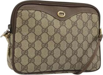 Gucci Pre-owned Cross Body Bags, female, Beige, Size: ONE SIZE Pre-owned Vintage GG Canvas Shoulder Bag