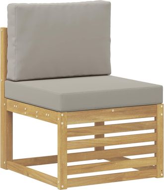 vidaXL Sof&aacute; Intermedio De Exterior Madera De Acacia S&oacute;lida Blanco Vidaxl