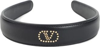 Valentino Garavani Cerchietto in pelle con borchie - Nero