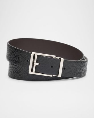 Ferragamo Men & apos;s Reversible Leather Resin-Buckle Belt