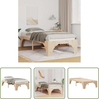 vidaXL Letto a doghe - Struttura del letto Marrone 75 x 190 cm Pino massello