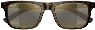 Maui Jim Moaka 52mm PolarizedPlus2 Rectangular Sunglasses in Brown at Nordstrom