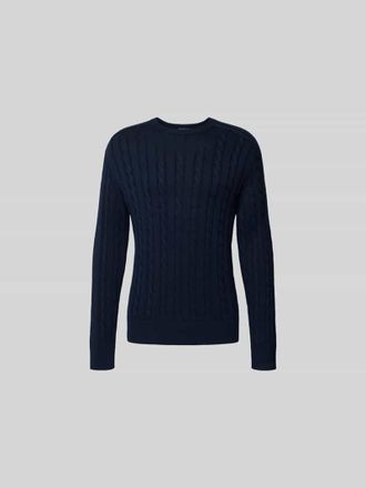Filippa K Slim Fit Pullover in Strick-Optik in Dunkelblau, Gr&ouml;&szlig;e XXL