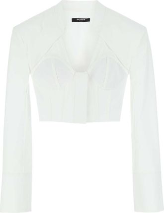 Balmain Womens White Poplin Shirt Cotton - Size EU 36 (Womens)