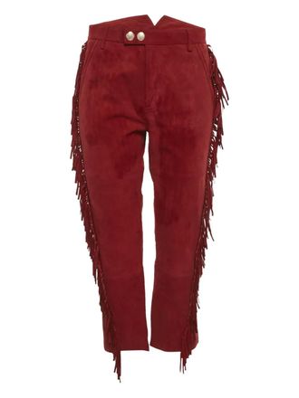 Zadig&Voltaire fringe-detail suede trousers - Red