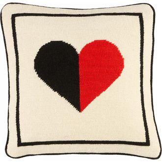 Jonathan Adler Hearts Needlepoint Pillow in Ivory at Nordstrom, Size 12X12