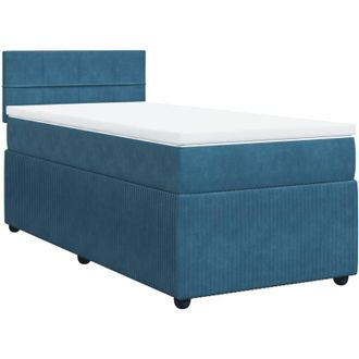 vidaXL Cama Box Spring Con Colch&oacute;n Terciopelo Azul 90x200 Cm Vidaxl
