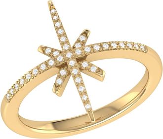 LuvMyJewelry Twinkle Star Sterling Silver Diamond Ring