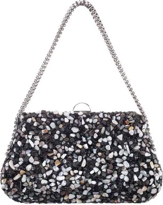 Nina Cheer Embellished Clutch in Black Multi at Nordstrom