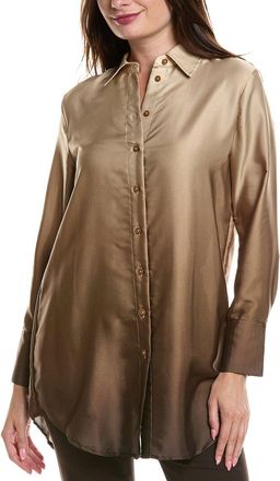 Kenneth Cole Satin Tunic Shirt