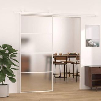 vidaXL Vidaxl - Puerta Corredera Esg Vidrio Y Aluminio Blanca 90x205 Cm