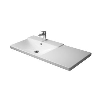 Duravit Duravit P3 Comforts Mueble Lavabo Lavabo Izquierdo Con Plataforma Para Grifo Rebosadero 1050x500mm Sin Orificio Para Grifer&iacute;a Blanco