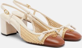 Valentino Garavani Valet Du Roi leather-trimmed slingback pumps
