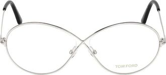 Tom Ford Oval Full Rim Eyeglasses - Silver