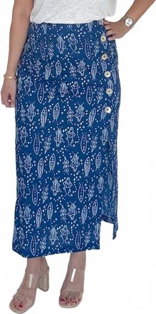 THML Clothing Button Detail Fish Skirt In Blue