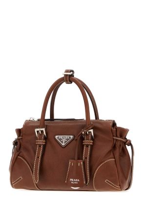 Prada Womens Brown Leather Small Prada Karin Handbag Palissandro Borse A Mano Bag