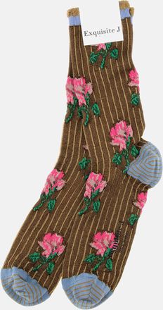 Exquisite J Mid-lenght Cotton Blend Socks