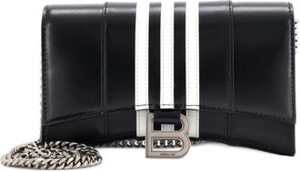 Balenciaga x adidas Hourglass Chain Wallet Leather crossbody bag - Zwart