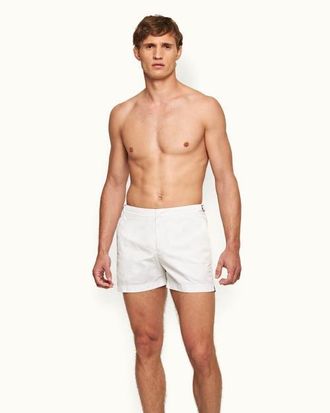 Orlebar Brown Setter Shorter Length Swim Shorts in White at Nordstrom, Size 32