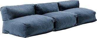 Oviala Mueble de jardín modular de 3 plazas en azul pacífico