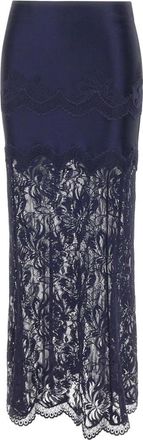 Paco Rabanne Lace Midi Skirt - Dames - Maxi Rokken - Blauw - L - Rokken