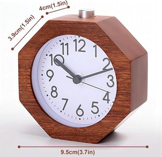 OEM Reloj Silencioso, Octogonal, De Madera Maciza Con Manecillas - Marr&oacute;n Claro