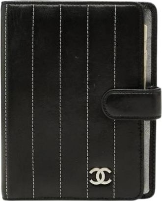 Chanel Pre-owned Mademoiselle Agenda Leren Notitieboek Cover - Dames - Vintage Accessoires - Zwart - ONE Size - Leer - Vintage